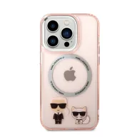   Karl Lagerfeld and Choupette MagSafe hátlap tok Apple iPhone 14 Pro Max, rózsaszín