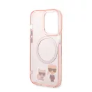 Karl Lagerfeld and Choupette MagSafe hátlap tok Apple iPhone 14 Pro Max, rózsaszín