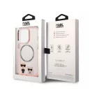 Karl Lagerfeld and Choupette MagSafe hátlap tok Apple iPhone 14 Pro Max, rózsaszín