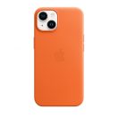 Apple iPhone 14 MagSafe-rögzítésű bőr tok,  Narancs