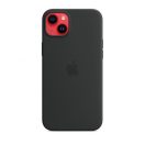 Apple iPhone 14 Plus MagSafe-rögzítésű szilikon tok, Éjfekete