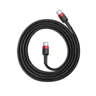   Baseus Cafule USB-C / USB-C töltő- és adatkábel, 60W, 1m, fekete-piros