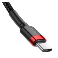   Baseus Cafule USB-C / USB-C töltő- és adatkábel, 60W, 1m, fekete-piros