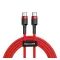 Baseus Cafule Type-C - Type-C adatkábel, 60W, 2m, piros
