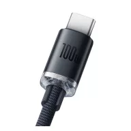   Baseus Crystal Shine USB / USB-C töltő- és adatkábel, 100W, 1,2m, Fekete