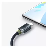   Baseus Crystal Shine USB / USB-C töltő- és adatkábel, 100W, 1,2m, Fekete