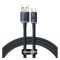 Baseus Crystal Shine USB / USB-C töltő- és adatkábel, 100W, 2m, Fekete