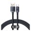 Baseus Crystal Shine USB / USB-C töltő- és adatkábel, 100W, 2m, Fekete