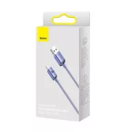   Baseus Crystal Shine USB / USB-C töltő- és adatkábel, 100W, 2m, ibolya