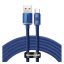 Baseus Crystal Shine USB / USB-C töltő- és adatkábel, 100W, 2m, kék
