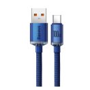 Baseus Crystal Shine USB / USB-C töltő- és adatkábel, 100W, 2m, kék