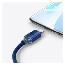 Baseus Crystal Shine USB / USB-C töltő- és adatkábel, 100W, 2m, kék