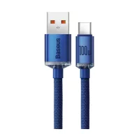   Baseus Crystal Shine USB / USB-C töltő- és adatkábel, 5A, 1,2m, kék
