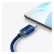   Baseus Crystal Shine USB / USB-C töltő- és adatkábel, 5A, 1,2m, kék