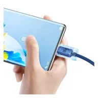   Baseus Crystal Shine USB / USB-C töltő- és adatkábel, 5A, 1,2m, kék