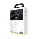 Baseus autós szivargyújtó töltő kijelzővel, 2xUSB, 4.8A, 24W, szürke