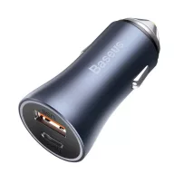   Baseus Golden Contactor Pro autós szivargyújtó töltő, 2xUSB, 40W, szürke