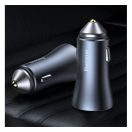 Baseus Golden Contactor Pro autós szivargyújtó töltő, 2xUSB, 40W, szürke