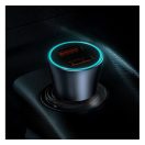 Baseus Golden Contactor Pro autós szivargyújtó töltő, 2xUSB, 40W, szürke