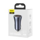 Baseus Golden Contactor Pro autós szivargyújtó töltő, 2xUSB, 40W, szürke