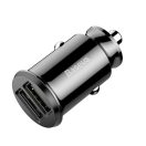 Baseus Grain autós szivargyújtó töltő 2xUSB-A 5V 3.1A, fekete