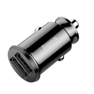   Baseus Grain autós szivargyújtó töltő 2xUSB-A 5V 3.1A, fekete
