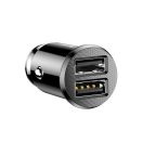 Baseus Grain autós szivargyújtó töltő 2xUSB-A 5V 3.1A, fekete