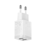 Baseus hálózati gyorstöltő 2xUSB, 10.5W, fehér
