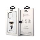 Karl Lagerfeld Liquid Ikonik NFT szilikon hátlap tok Apple iPhone 14 Pro, fehér
