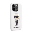 Karl Lagerfeld Liquid Ikonik NFT szilikon hátlap tok Apple iPhone 14 Pro Max, fehér