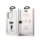 Karl Lagerfeld Liquid Ikonik NFT szilikon hátlap tok Apple iPhone 14 Pro Max, fehér