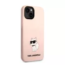 Karl Lagerfeld Liquid Choupette NFT szilikon hátlap tok Apple iPhone 14 Plus, rózsaszín