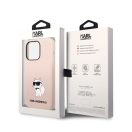 Karl Lagerfeld Liquid Choupette NFT szilikon hátlap tok Apple iPhone 14 Pro, rózsaszín