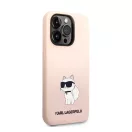 Karl Lagerfeld Liquid Choupette NFT szilikon hátlap tok Apple iPhone 14 Pro Max, rózsaszín