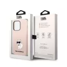 Karl Lagerfeld Liquid Choupette NFT szilikon hátlap tok Apple iPhone 14 Pro Max, rózsaszín