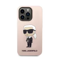   Karl Lagerfeld Liquid Ikonik NFT szilikon hátlap tok Apple iPhone 14 Max, rózsaszín