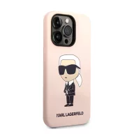   Karl Lagerfeld Liquid Ikonik NFT szilikon hátlap tok Apple iPhone 14 Max, rózsaszín
