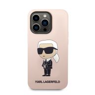   Karl Lagerfeld Liquid Ikonik NFT szilikon hátlap tok Apple iPhone 14 Pro, rózsaszín
