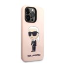 Karl Lagerfeld Liquid Ikonik NFT szilikon hátlap tok Apple iPhone 14 Pro, rózsaszín
