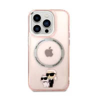   Karl Lagerfeld and Choupette MagSafe NFT hátlap tok Apple iPhone 14 Pro Max, rózsaszín