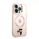 Karl Lagerfeld and Choupette MagSafe NFT hátlap tok Apple iPhone 14 Pro Max, rózsaszín