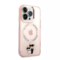   Karl Lagerfeld and Choupette MagSafe NFT hátlap tok Apple iPhone 14 Pro Max, rózsaszín