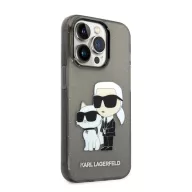   Karl Lagerfeld Liquid Glitter Karl and Choupette NFT hátlap tok Apple iPhone 14 Pro, fekete
