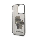 Karl Lagerfeld Liquid Glitter Karl and Choupette NFT hátlap tok Apple iPhone 14 Pro, fekete
