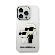   Karl Lagerfeld Liquid Glitter Karl and Choupette NFT hátlap tok Apple iPhone 14 Pro Max, átlátszó