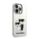 Karl Lagerfeld Liquid Glitter Karl and Choupette NFT hátlap tok Apple iPhone 14 Pro Max, átlátszó
