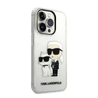   Karl Lagerfeld Liquid Glitter Karl and Choupette NFT hátlap tok Apple iPhone 14 Pro Max, átlátszó