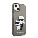 Karl Lagerfeld Liquid Glitter Karl and Choupette NFT hátlap tok Apple iPhone 14 Plus, fekete