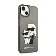   Karl Lagerfeld Liquid Glitter Karl and Choupette NFT hátlap tok Apple iPhone 14 Plus, fekete