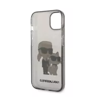   Karl Lagerfeld Liquid Glitter Karl and Choupette NFT hátlap tok Apple iPhone 14 Plus, fekete